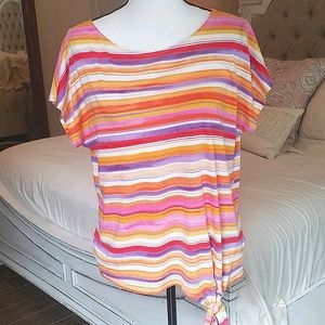 RALPH LAUREN COTTON STRIPED TOP